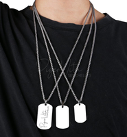 Dog Tag Pendant with Necklace/ Chain | Stainless Steel