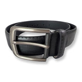 Matte Snake Skin Design Black PU Leather Belt