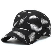 Cap Black with White Feathers