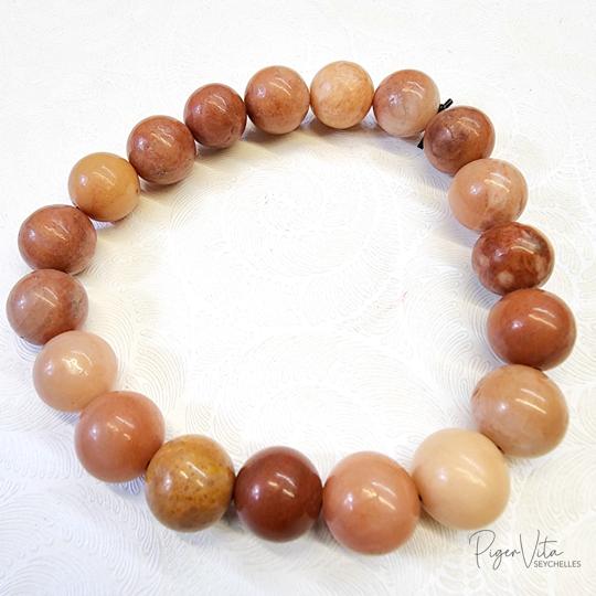 Carnelian Agate, 19 (10mm) Beads Bracelet