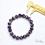 Chevron Amethyst 10mm Natural Stones Beads Bracelet