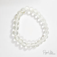 Clear with Gold Foil 8m, 24 Frosted Glass Beads Bracelet