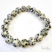 Dalmatian Stone, 19 (10mm) Beads Bracelet