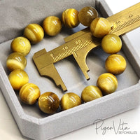 Golden Tiger's Eye 14mm Beaded Bracelet