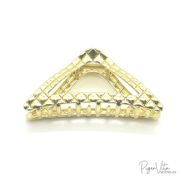 Hair Claw Metal Triangle Yellow