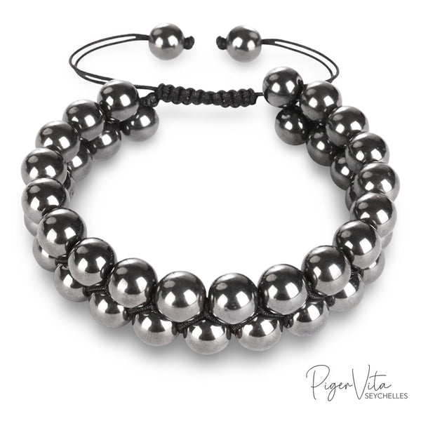 Hematite 8mm Double Beaded Bracelet