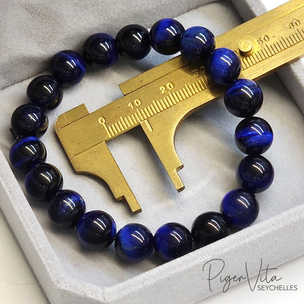 Indigo Tiger's Eye 10mm Beaded Bracelet