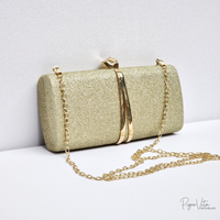 Minimalist Glitzy Glam Clutch- Gold