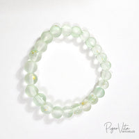 Mint Green with Gold Foil 8m, 24 Frosted Glass Beads Bracelet