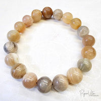 Multi-Moonstone, 19 (10mm) Beads Bracelet