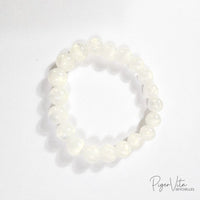 Pearly White Candy Style 8mm, 20 Plastic Beads Bracelet