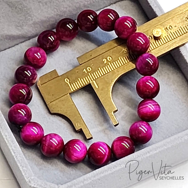 Pink Tiger's Eye 10mm Beaded Bracelet