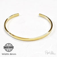 Plain Stainless-Steel Cuff Bracelet- Champagne 4mm