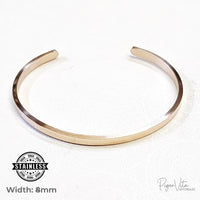 Plain Stainless-Steel Cuff Bracelet- Champagne Rose 4mm