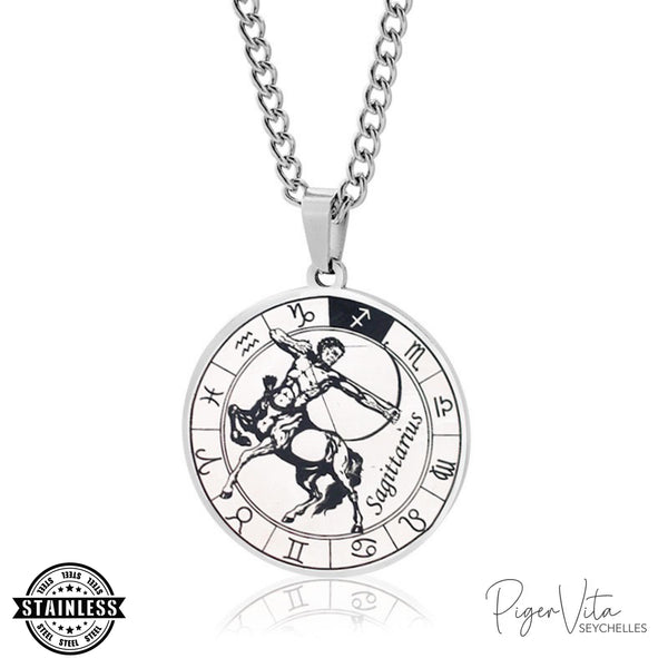 Sagittarius Stainless Steel Pendant Necklace