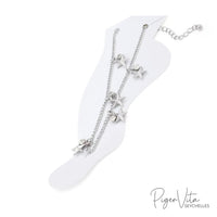 Stars and Rhinestones | light-Metallic Grey Fashion Anklet