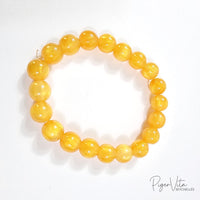 Yellow-Orange Candy Style 8mm, 20 Plastic Beads Bracelet