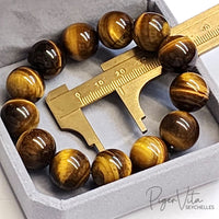 Yellow Tiger's Eye 16mm Beaded Bracelet